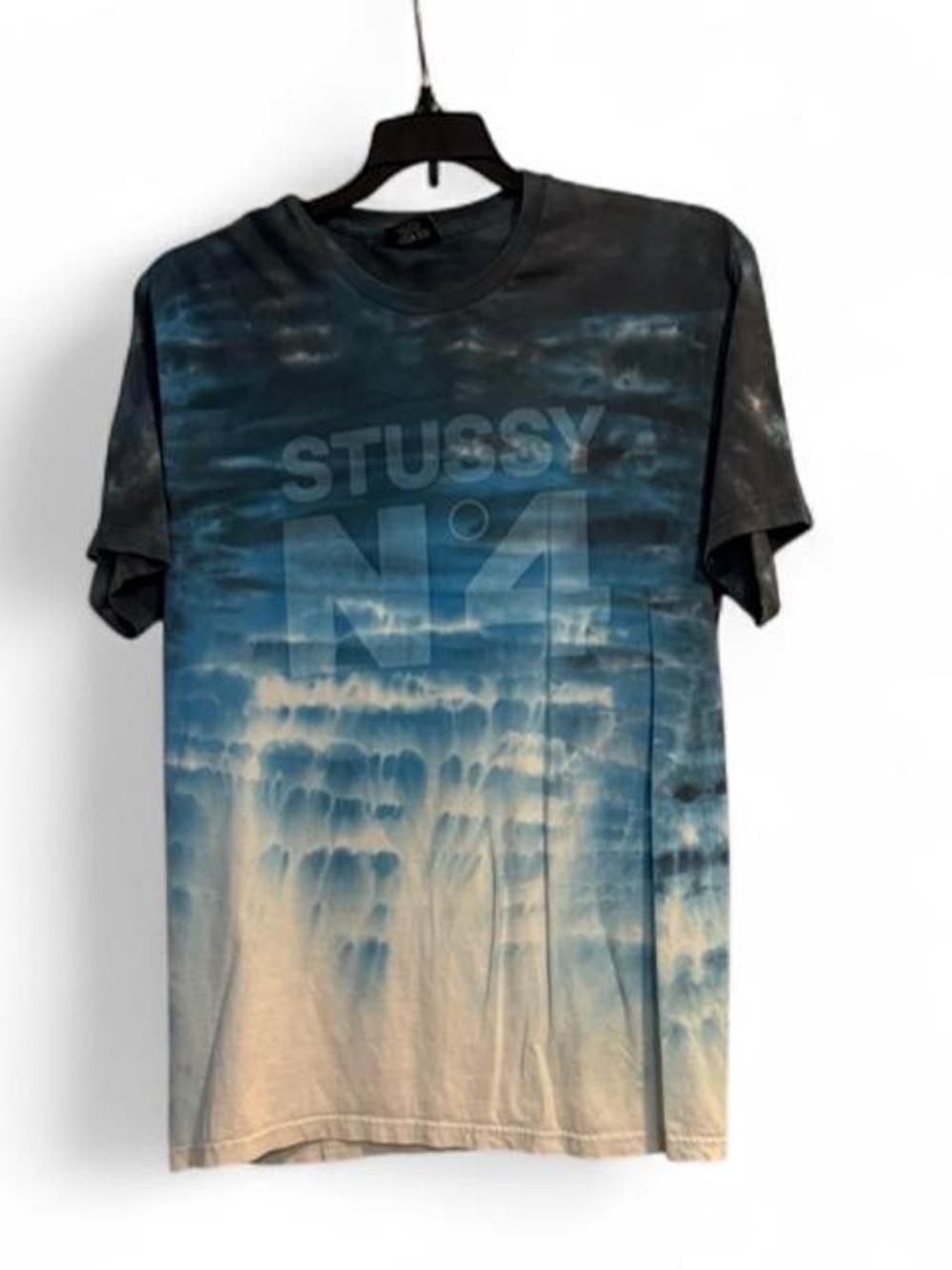 Stussy Blue and Cream Tie-Dye N°4 Short Sleeve Tee